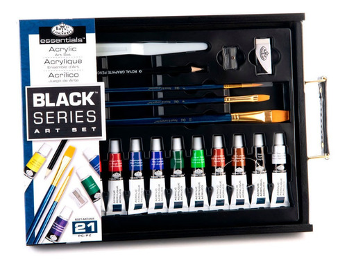 Maleta Black Series Acrílica Com 21 Unidades - Rset-art4104