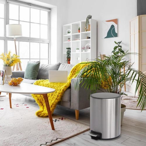 Lixeira Com Pedal Em Aço Inox Com Fechamento Suave