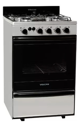 Cocina Volcan 4 Hornallas Acero Inoxa Gas De 55 Cm 87673v