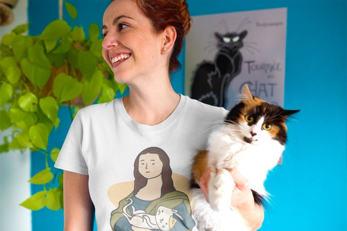 Imagem 2 de 4 de Camiseta Mãe De Gato - Unissex Branca
