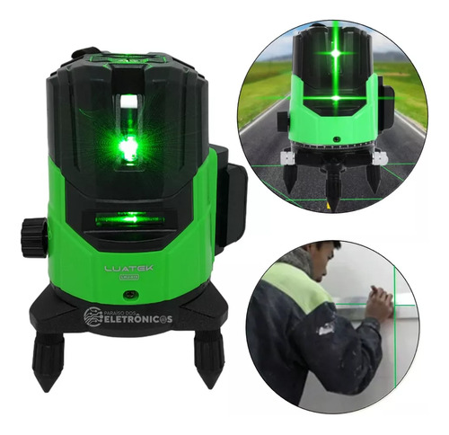 Nível Laser Verde 5 Linhas Base Giratória 360º 6 Pontos 5mts