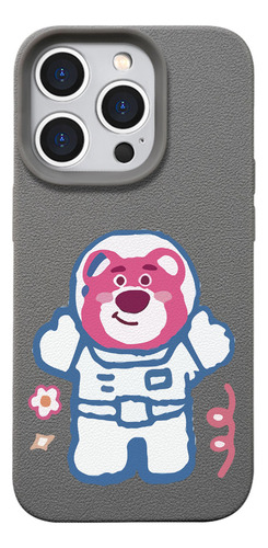 Funda Para Celular Oso Rosa Astronauta Dibujo Tierno Plateado Iphone Xr
