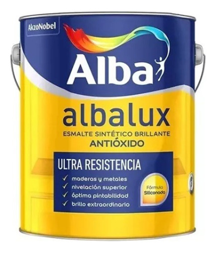 Esmalte Sintetico Brillante Albalux 4l Gris Alba Antioxido