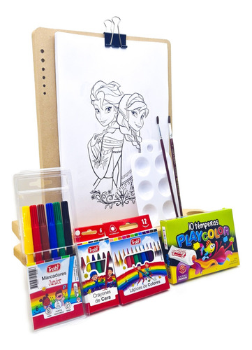 Kit Arte Niños Set Infantil + Dibujos Para Colorear Disney