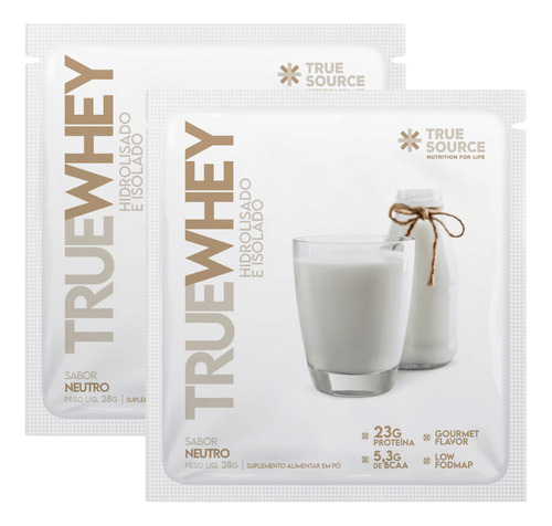 2x Sachê True Whey Proteína Natural True Source 28g