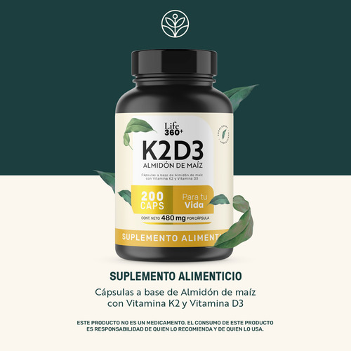 K2d3 200 Caps Vitaminas K2 Y D3 Life 360