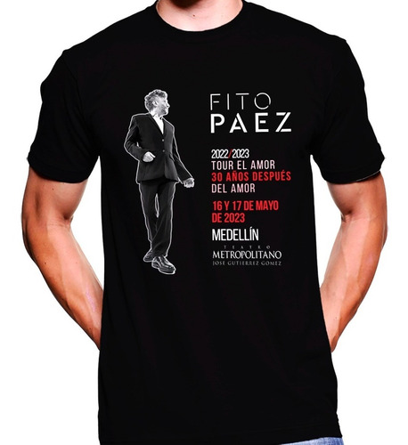 Camiseta Premium Rock Estampada Fito Paez Medellin 2023