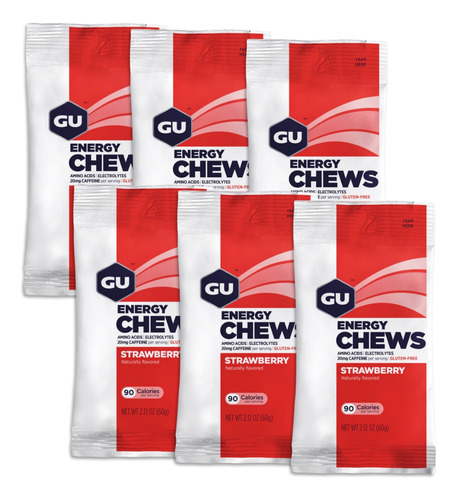 6 Paquetes De Gomitas Energéticas Gu Chews