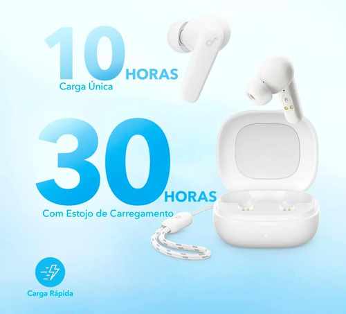 Fone De Ouvido Soundcore by Anker P20i Graves Poderosos e Impactantes Bluetooth 5.3 30H de Reprodução Resistência à Água 2 Mics IA para Chamadas Claras Personalização de Som via App