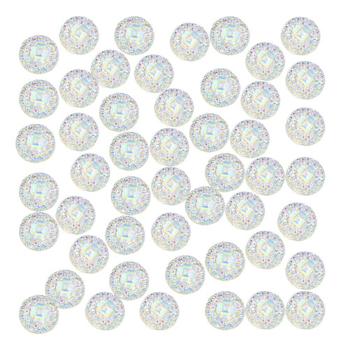 12 Mm Resina Ronda Rhinestone Adornos De Espalda Plana