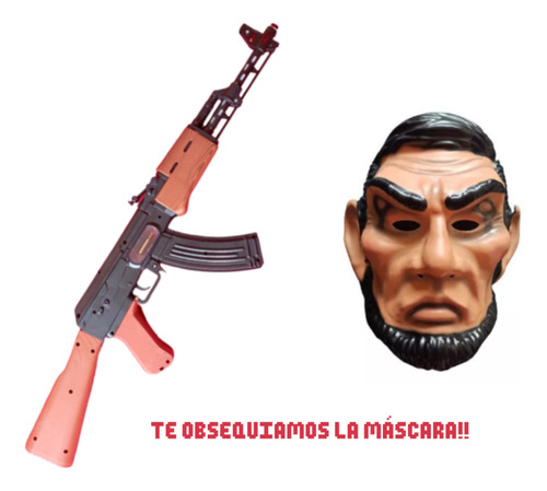 Rifle Ak 74 Casa Papel Purga Mascara 2x1 Hombre Mujer Disfra