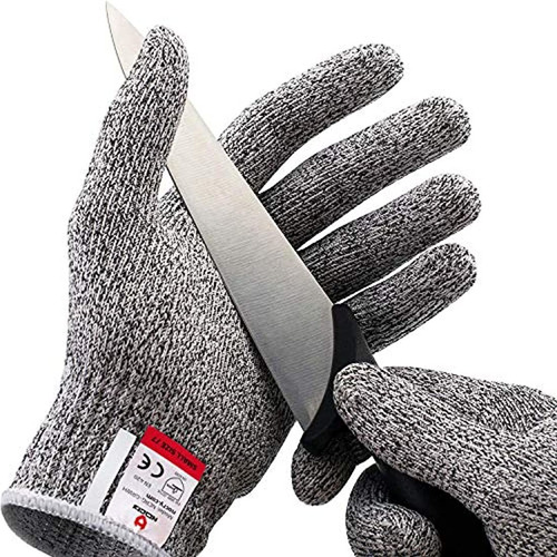 Guantes De Resistente Al Corte, Rendimiento 5 Talla M, Gris