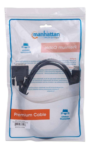 Imagen 2 de 5 de Cable Video Manhattan Hdmi A Dvi-d M-m 1.8m 372503 Dual Link