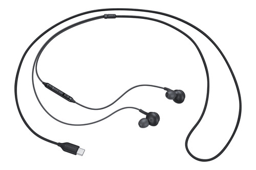 Audífonos Manos libres Samsung AKG USB Tipo C EO-IC100 Micrófono Sonido sin Distorsiones Audio de Estudio Cable Resistente Control Remoto con Volumen- Negro