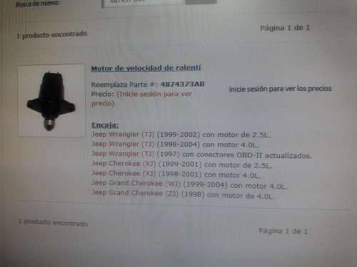 Sensor Iac Xj Wj 4.4 1997/2004 Cherokee Neon
