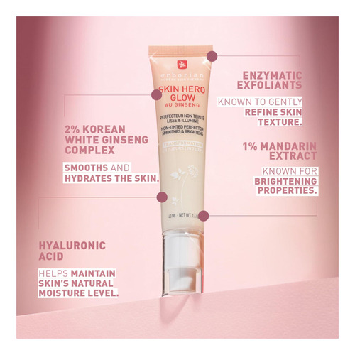 Erborian Skin Hero Glow, Care Face Bare Perfector No Teñido