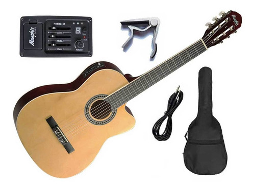 Imagem 1 de 6 de Violão Tagima Memphis Ac-60 Nylon Elétrico Capa Cabo Capo Nf