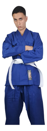 Kimono Jiu-jitsu Judô Adulto Reforçado Azul 1 Fit