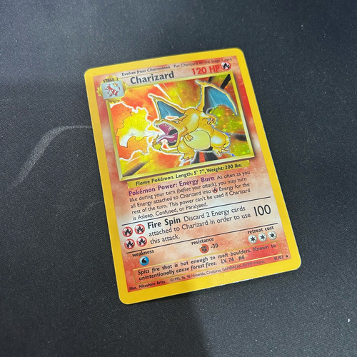 Card Pokémon - Charizard 4/102 Holo Base Set/básica Original