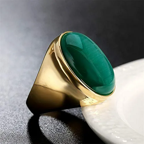 Anillo De Acero Inoxidable Con Piedras Preciosas En Varios C