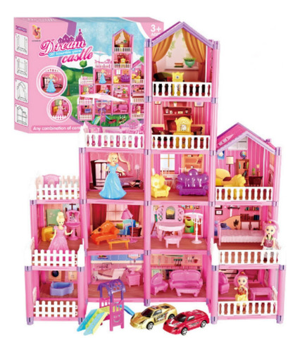 Casita Casa De Muñecas Castillo De Princesa Diy Con Muebles