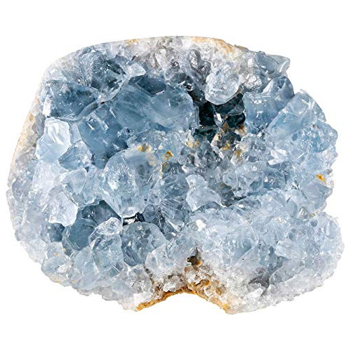Clúster De Cristal Mineral De Celestita Azul Cruda Nat...