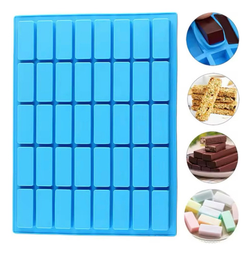 Molde Silicona Mini Lingotes Barritas X40 Jabones Velas Celeste