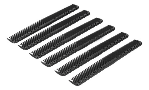 Peine De Fibra Fina De Carbono Con Parte Superior Plana, 6 U