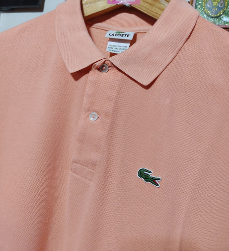 Chomba Lacoste 1212 Og Naranja Pastel Talle L O Xl Slim (Usado)