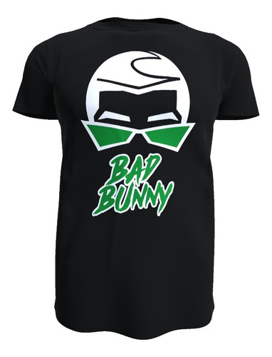 Polera Bad Bunny, Lentes Y Logo, 100% Algodón