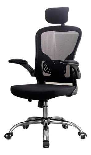 Cadeira de escritório Brin7 B7 001 ergonômica  preta com estofado de mesh