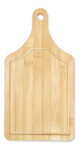 Tabla De Corte Picar Bambu Con Mango Calidad Premium 33 Cm Surcos