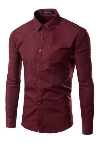 Camisa Hombre Lisa Manga Larga , Be Yourself Tiendas