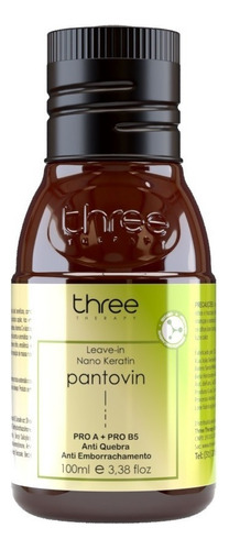 Leave-in Nano Keratin Pantovin 100ml Threethreapy Antiquebra