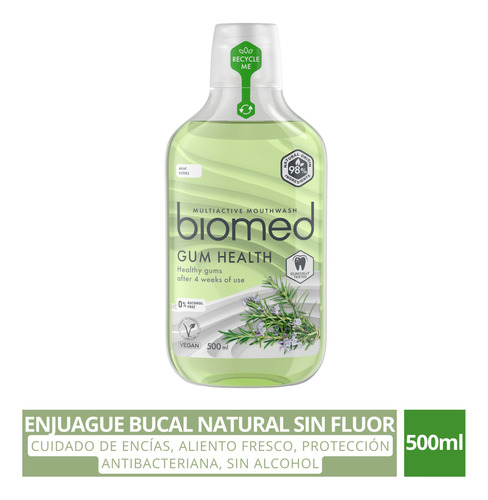 Enjuague Bucal Natural Biomed Gum Health 500ml Sin Fluor