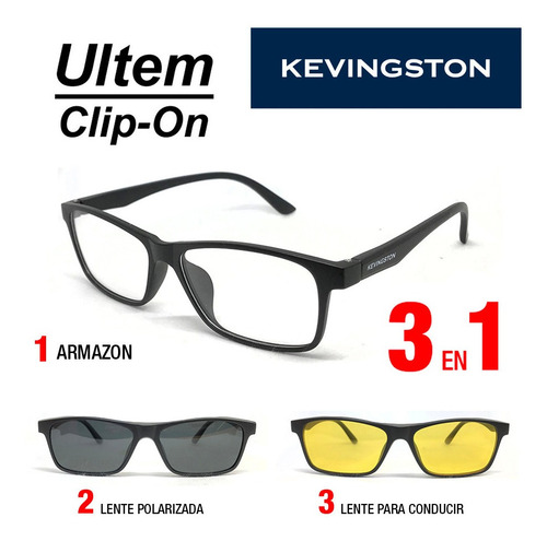Imagen 7 de 10 de Kevingston Gafas Clip On Sol Magnetico Lente Polarizado 2266