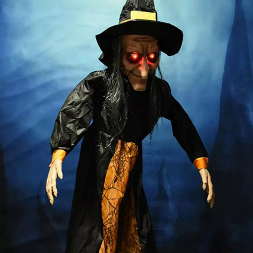 Bruja Colgante De Halloween Con Ojos Rojos, Bruja De Grito