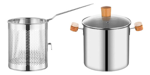 304 Pote De Fritadeira Em Aço Inoxidável Alça Dupla