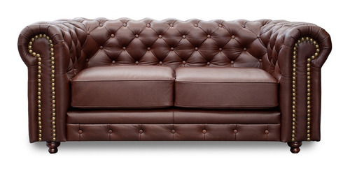 Love Seat De Piel Genuina Chesterfield Chpv Confortopiel