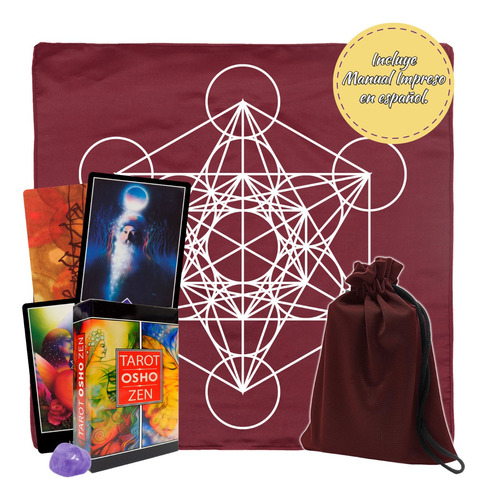 Tarot Osho Zen Español Mod Cubo + Morral + Cuarzo + Manual