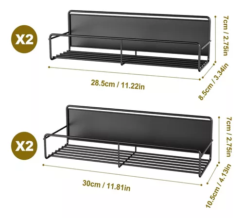 Estante de especias de 30 cm, estante de Metal para especias de