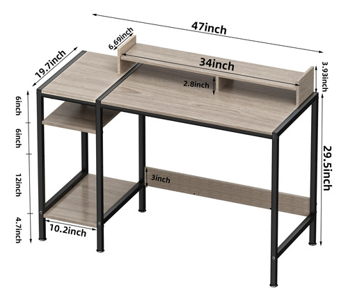 Escritorio Para Computadora De 120 Cm Con Almacenamiento