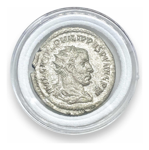 Interesante Moneda Romana Plata Emperador Pjilip I El Arabe (Usado)