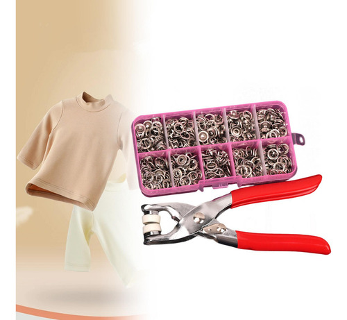 Broches De Metal Botones Accesorios Juego B 100 Con Apilador