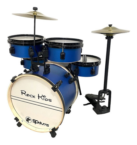 Bateria Infantil Rock Kids Rmv Prata, Azul E Vermelha Cor Bateria Infantil Azul