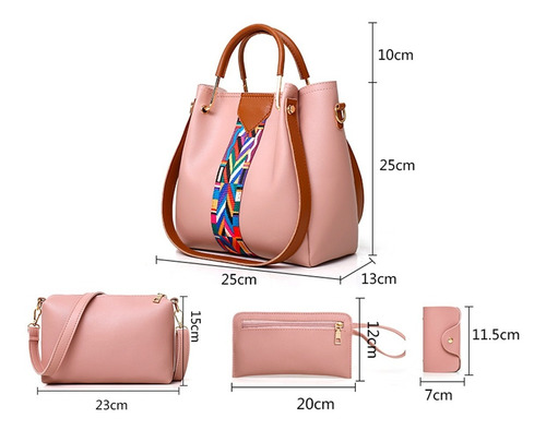 Imagen 4 de 9 de Set 4 Bolsos Modernos Mujer Dama Hombro De Alta Calidad