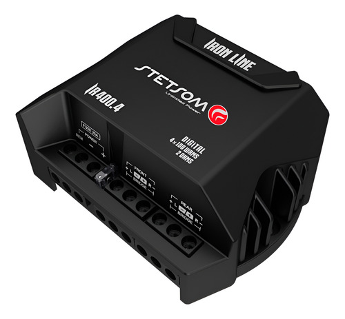 Modulo Ir400.4 Stetsom 400w + Cabo Rca S100 1m Conector L Cor Preto