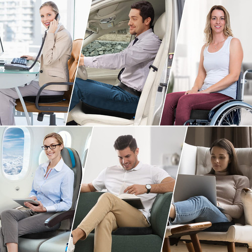 Everlasting Comfort Anillo De Asiento De Gel Cojín Ergonómico Para Aliviar Las Molestias En La Parte Inferior Del Cuerpo Cojín Redondo Con Espuma Viscoelástica Para Sentarse De Apoyo