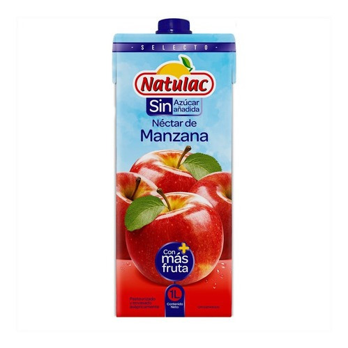 Jugo Néctar Sabor A Manzana Tetra Brik Sin Azúcar 1l Natulac