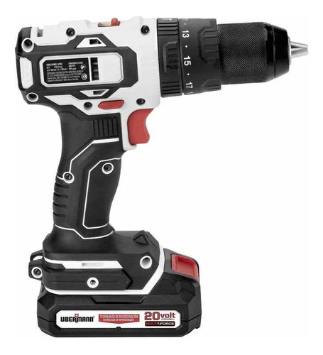 Taladro Percutor Inalámbrico 13mm 20v +2 Baterías Ubermann